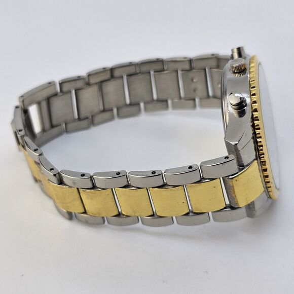 Classique 40MM Two Tone Quartz Analog Men's Fashion Watch 7.5" Wrist New Battery - Picture 9 of 12